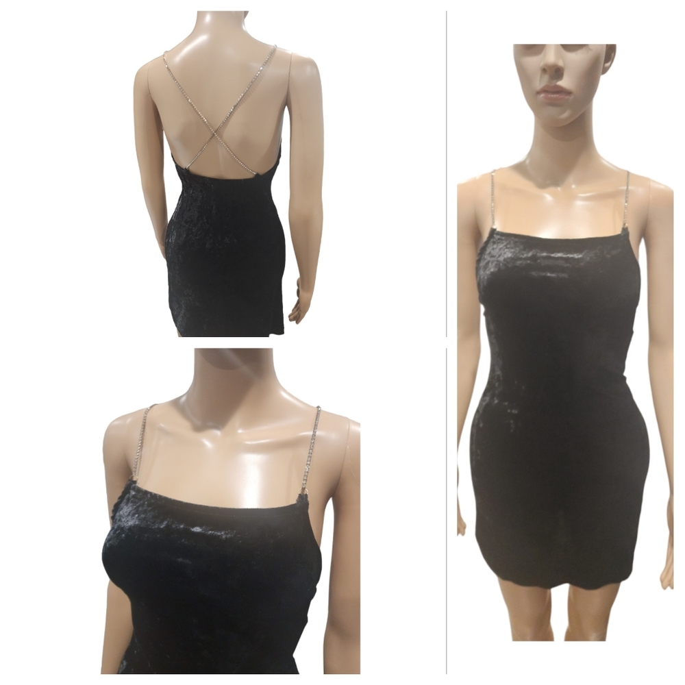 $15! Today Only! Madden Girl Luxe Velvet Rhinestone Strapped Dress